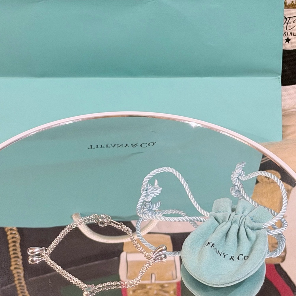 🔥 RARE TIFFANY & Co. PERETTI THREE TEARDROP BRACELET SIze 6.8 w/ Dust Bag - Picture 8 of 11